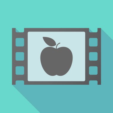 Uzun gölge çerçeve ile bir elma