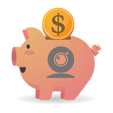 Bir web kamerası ile izole piggy banka
