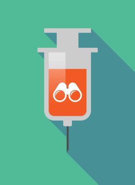 Uzun gölge şırınga bir dürbün ile