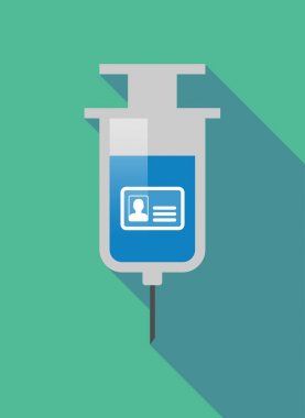 Uzun gölge şırınga ile kimlik kartı