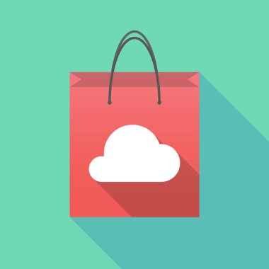 Uzun bir bulut ile gölge alışveriş çantası
