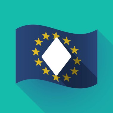 uzun gölge AB bayrağı ile elmas poker oyun kağıdı imzalamak