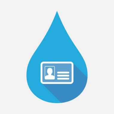 Kimlik kartı ile izole su damlası