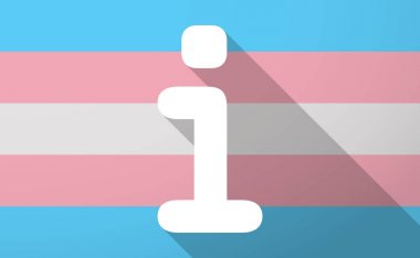 Uzun gölge trans cinsiyet bayrak bir bilgi ile kayıt