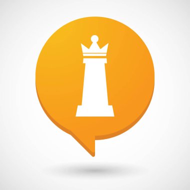 Bir Kraliçe satranç rakam ile izole komik balon