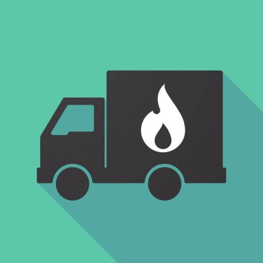 Uzun bir alev kamyonla gölge