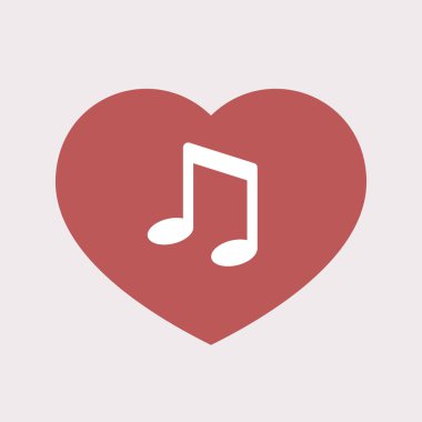 Bir not müzik ile izole kalp