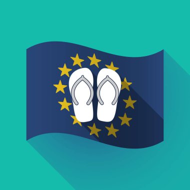 uzun gölge AB bayrağı flop bir çift ile