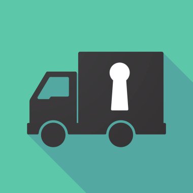 Uzun bir anahtar deliği kamyonla gölge