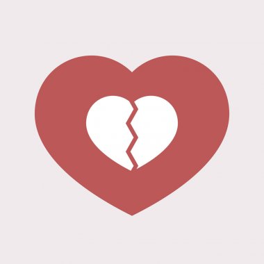 Kırık bir kalp ile izole kalp