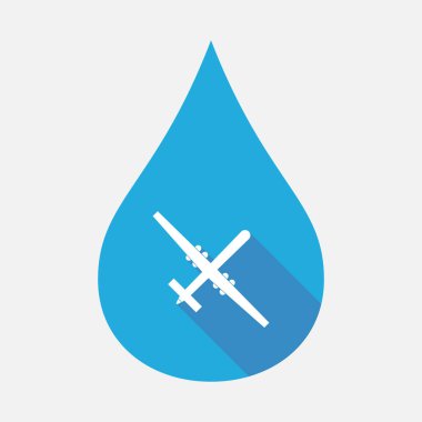 İzole su damla ile bir savaş uçağı