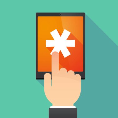 Uzun gölge tablet Pc ile yıldız