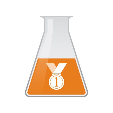 Bir madalya ile izole kimyasal şişesi