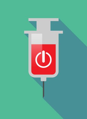 Uzun gölge şırınga ile bir kapama düğmesi