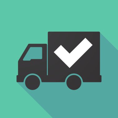 Onay işareti ile uzun gölge kamyon