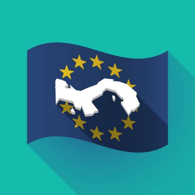 Panama harita uzun gölge AB bayrağı