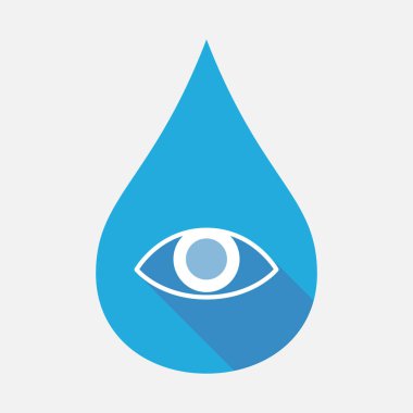 İzole su damlası bir göz ile