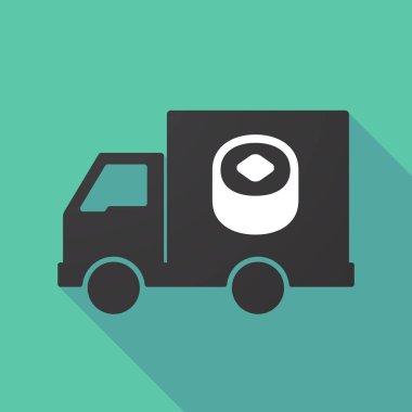 Uzun gölge kamyon suşi bir parça ile