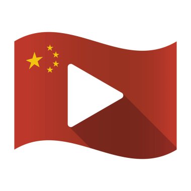 Bir oyun işareti ile izole Çin bayrağı