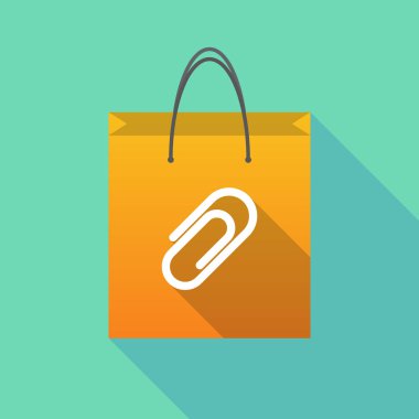 Uzun gölge alışveriş çantası ile bir klip