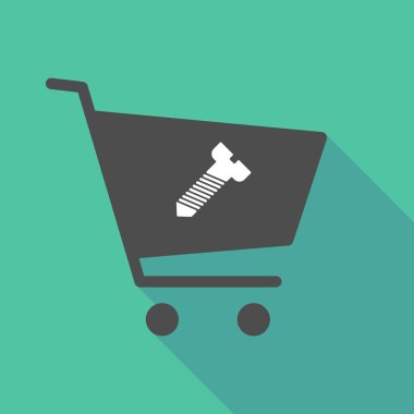 Uzun gölge alışveriş sepeti bir vida ile