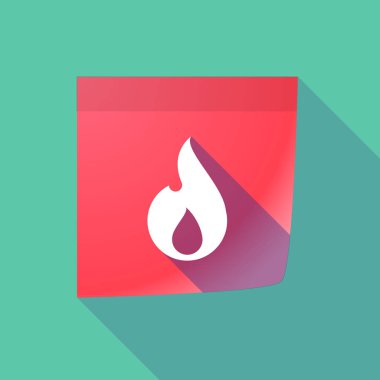 Uzun gölge kağıt Not bir alev ile