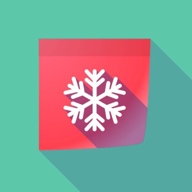 Uzun gölge kağıt notla bir kar tanesi