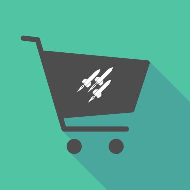 Alışveriş sepeti füzeleri ile uzun gölge