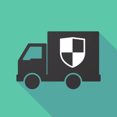 Uzun gölge kamyon ile bir kalkan