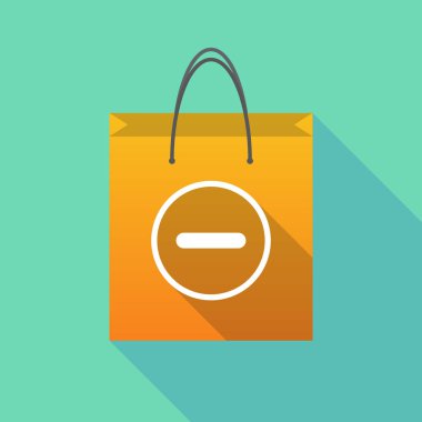 Uzun gölge alışveriş çantası çıkarma işareti ile