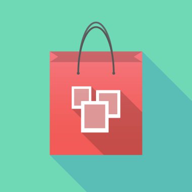 Uzun gölge alışveriş çantası ile bir kaç fotoğraf