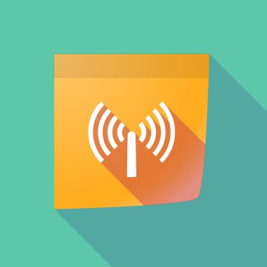 Uzun bir anten ile gölge kağıt Not