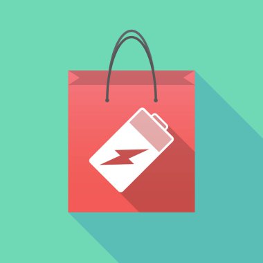 Uzun gölge alışveriş çantası bir batarya ile