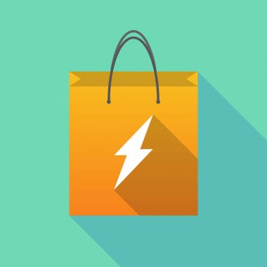 Uzun bir yıldırım ile gölge alışveriş çantası