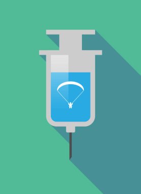 Bir Yamaçparaşütü uzun gölge şırınga