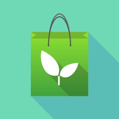 Uzun bir bitki ile gölge alışveriş çantası