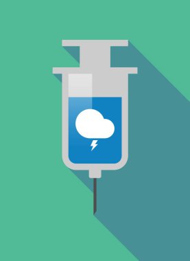 Uzun gölge şırınga ile fırtınalı bir bulut