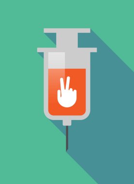 Uzun gölge şırınga bir zafer el ile