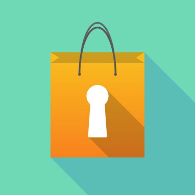 Uzun bir anahtar deliği ile gölge alışveriş çantası