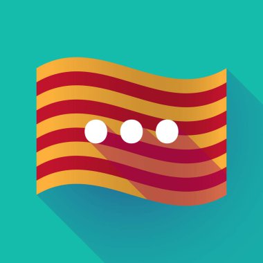 Uzun gölge Catalonia bayrağı üç nokta ortografik işareti