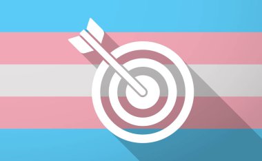 Uzun gölge trans cinsiyet bayrak bir dart tahtası ile