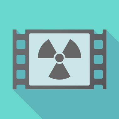 Uzun gölge film karesi radyo aktivite işaretiyle