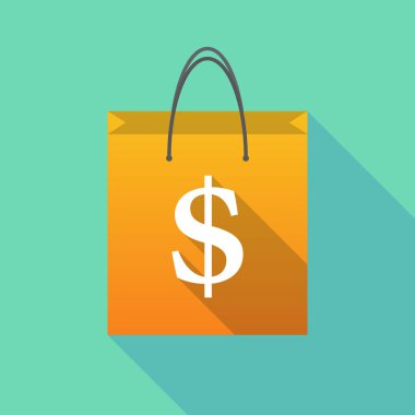 Uzun bir dolar işareti olan Gölge alışveriş çantası 