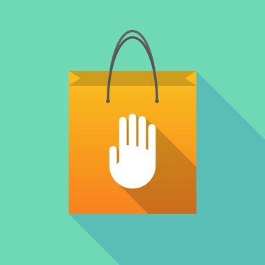 Uzun gölge alışveriş çantası bir el ile