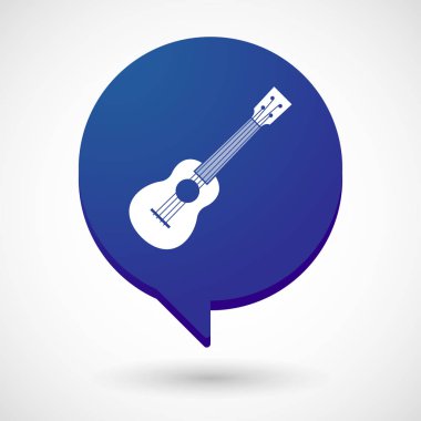 Bir ukulele ile izole komik balon