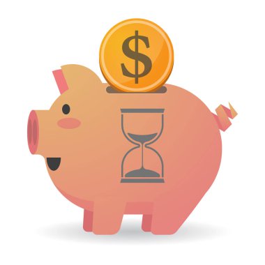 Bir kum saati ile izole kumbara