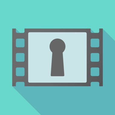 Uzun gölge çerçeve bir anahtar deliği ile