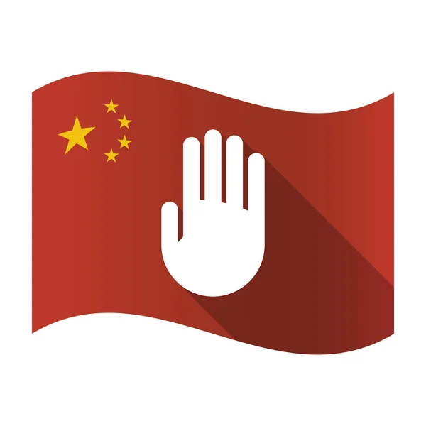 Geïsoleerde China vlag met een hand — Stockvector