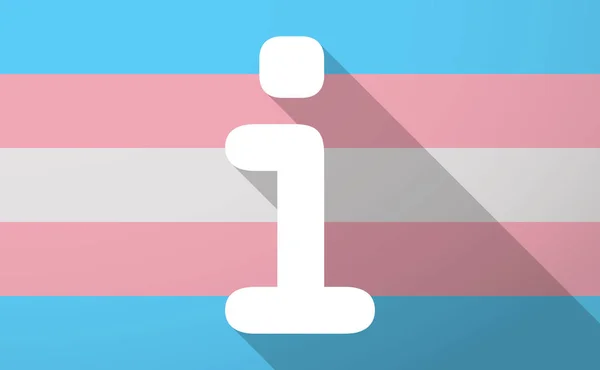 Bandeira de gênero trans de sombra longa com um sinal de informação — Vetor de Stock