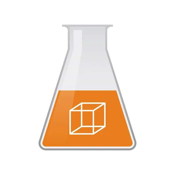 Isolierte Chemiekolben mit Würfelzeichen — Stockvektor